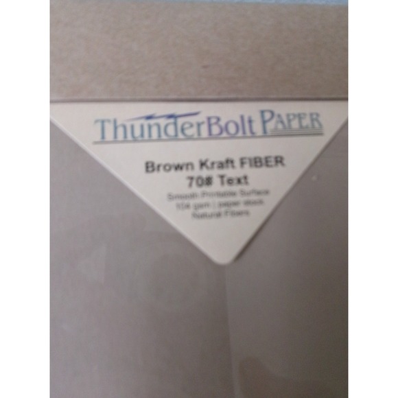 Thunderbolt Paper Other - Thunderbolt Paper 150 Brown Kraft Fiber 70# Text 104 gsm 8.5 X 11 (NEW/SEALED)